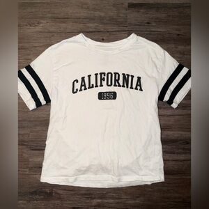 White Tee with Bold Black Lettering